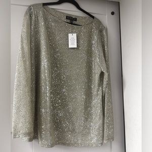 Eloquii Shimmer mesh blouse